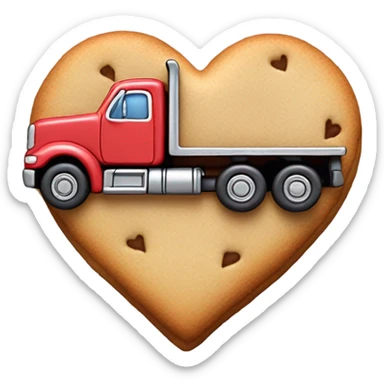 cookie heart with 18 wheeler sticker