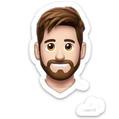 lionel messi viejo, barbudo y con la camiseta de san lorenzo sticker