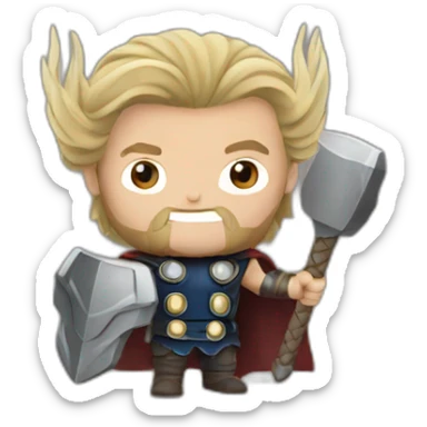 Emoji thor sticker
