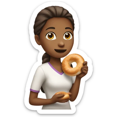 girl eat bagel sticker