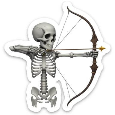 create a dnd style skeleton_archer.png with a bow using 48x48 pixels size sticker
