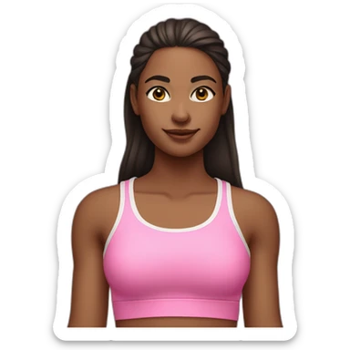 A girl wear a pink sport tank top sticker