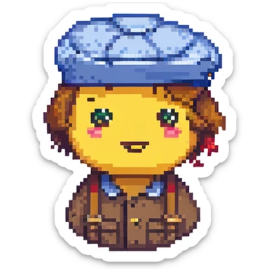 laughing emoji with beret sticker