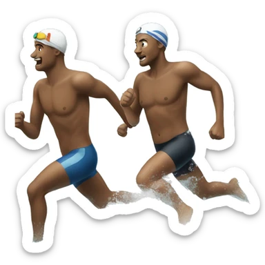 swim and run sticker