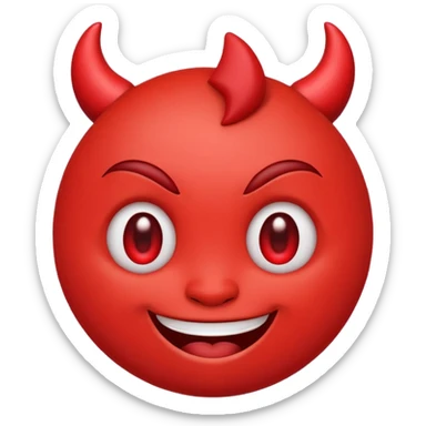 smiling emoji face with heart eyes and small devil horns, playful and cheeky sticker