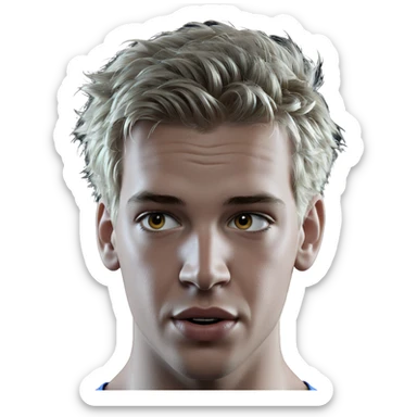 realistic portrait of a boy sticker