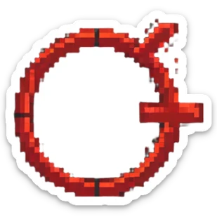 pixel art no symbol with red circle slash sticker