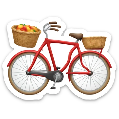 red bycycle with basket sticker