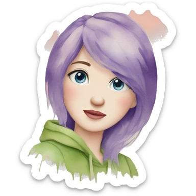 watercolor art sticker