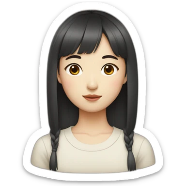 Korean girl with short bangs  sticker