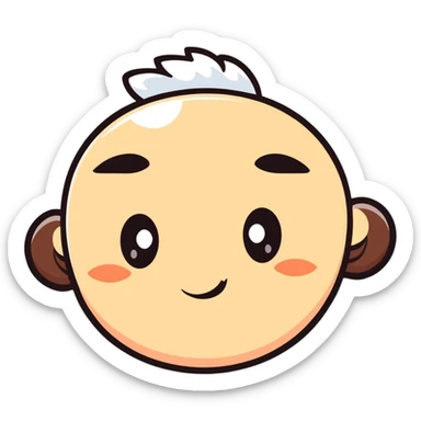 thick and expressive cartoon eyebrows, no face sticker