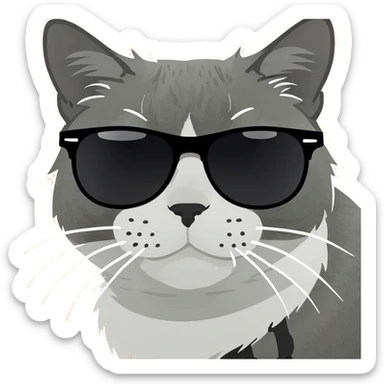 A cat wearing sunglasses sticker