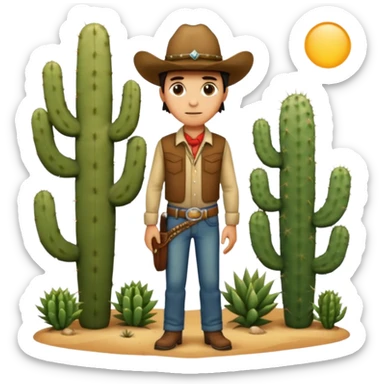 Western Cast deset cactus sticker