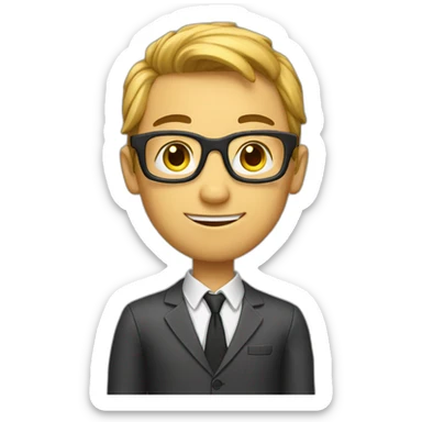 a silm geek boy sticker