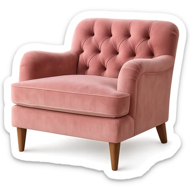 pink velvet armchair sticker