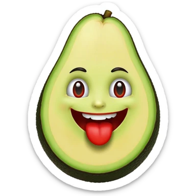 aguacate con labios grandes y rojos  sticker