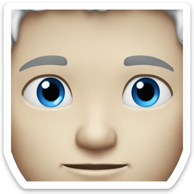 white hair blue eyed young strong man with pale skin sticker