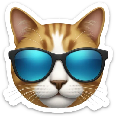 Cat with sunglasses sticker