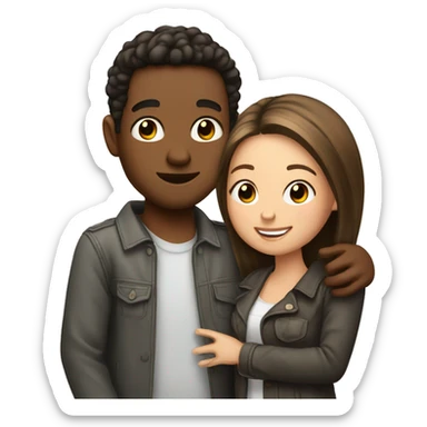 Boyfriend and girlfriend happy with there baby sticker