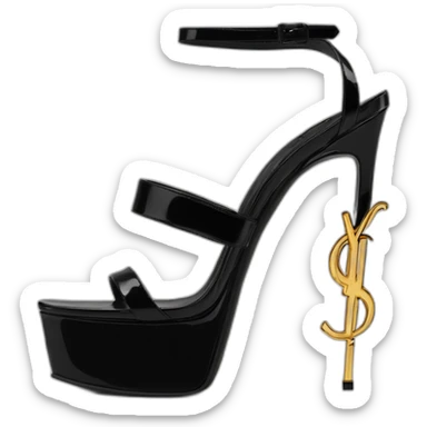 Ysl heel sandal  TRIBUTE PLATFORM SANDAL black PATENT LEATHER sticker