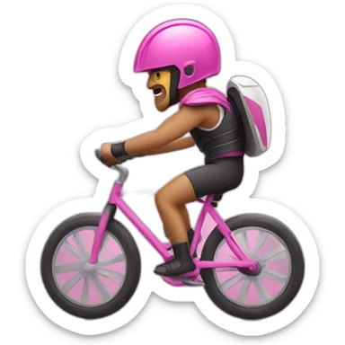 Spartan with pink helmet on bicycle sticker