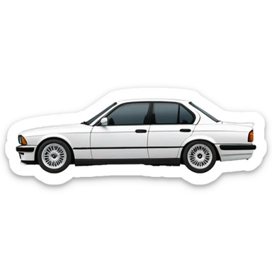 Bmw e32 black side view black interior v8  sticker