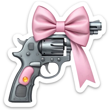 Gun with a light pink bow sticker