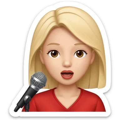 Gonemili Grace, avec micro qui chante sticker