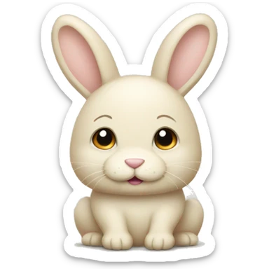 Cream colored bunny sticker