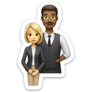 teacher vs tutor two white people woman and man sticker