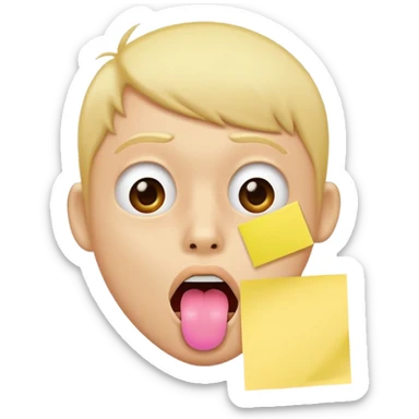 Tongue sticky note face shaking ￼ sticker