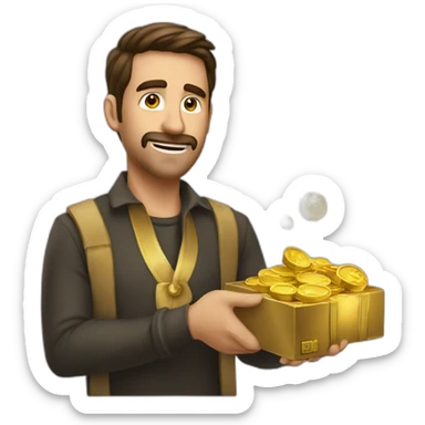 Hombre vende joya de oro hombre paga con dolares sticker