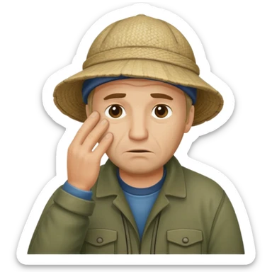 facepalm fisherman sticker