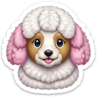 Poodles with pink ears  sticker