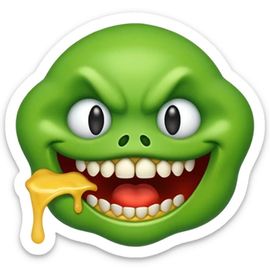 Evil greedy hungry salivating emoji sticker