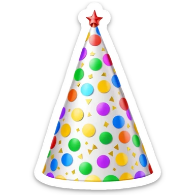 colorful party hat with confetti and streamers sticker
