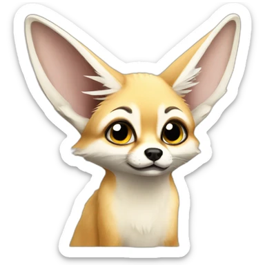 Fennec fox confused sticker