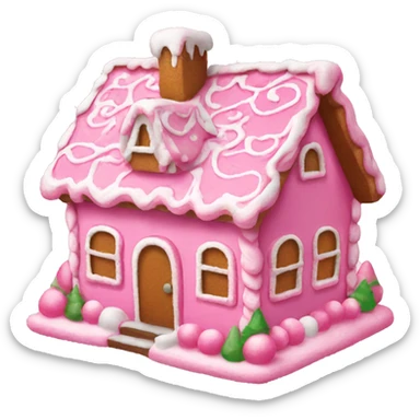 Pink gingerbread house sticker
