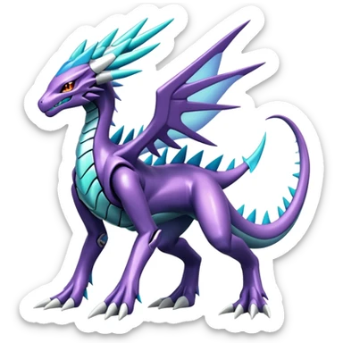 Cool Edgy Shiny Godly Ethereal Digimon-Genesect-Kyurem-Dialga-Suicune-Reptile full body sticker