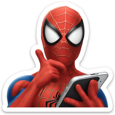 spiderman taking a phone selfie  sticker
