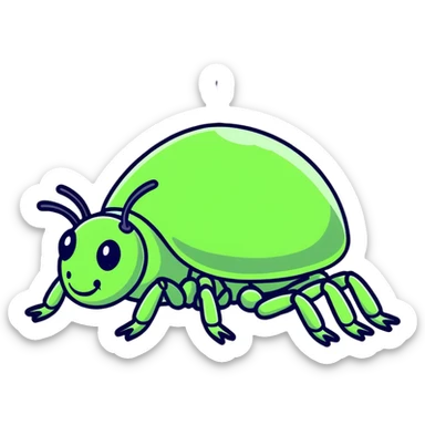 Little bug on its back giggling sticker