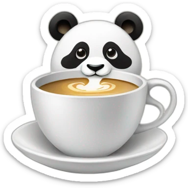 Panda with a monocle and a coffee saying good morning sticker