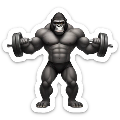 Gorilla lifting weights sticker
