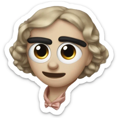 eyeroll with bow sticker