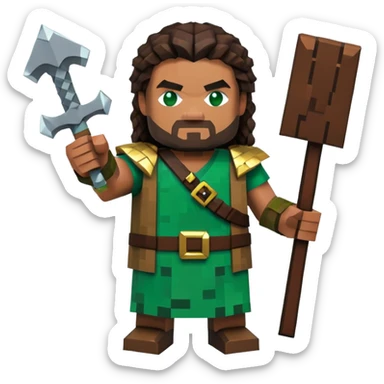 Jason Momoa as a Minecraft character sticker