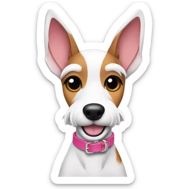  AI generated sticker of a mini fox terrier pink collar, inspired by the style of “Lady and the Tramp.” White outline around it sticker