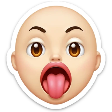 face with exaggerated pout and tongue out sticker