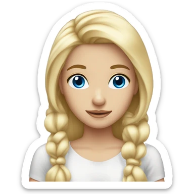 Blonde girl blue eyes bows in hair sticker