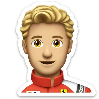 ferrari male racecar driver sticker