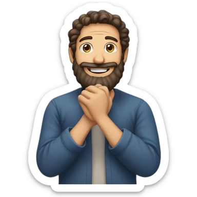 jewish man with beard smiling and rubbing hands sticker
